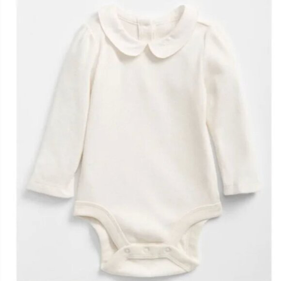 Baby Gap Peter Pan Collar Bodysuit Girls Size 18-24 months Off White Cream long - Picture 1 of 5